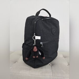 Kipling Black Backpack 15" Laptop Shelden  Keychain NEW